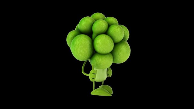 Fun 3D cartoon brocoli (with alpha channel)