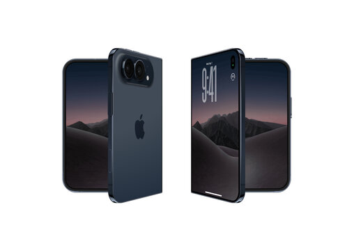 New Apple iPhone Duo in different sides, in official Night Sky.