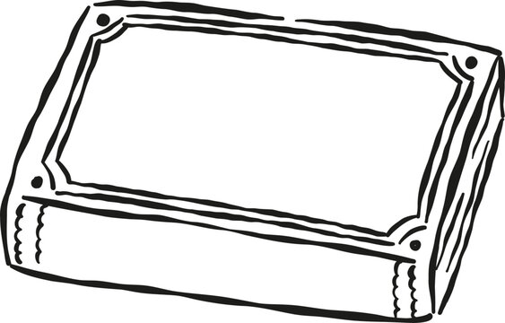 Hand Drawn Illustration of an Old Book Outline