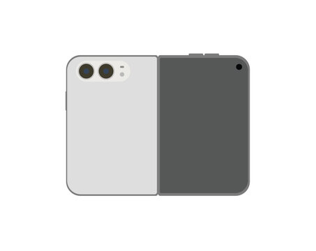 Modern smartphone DUO vector showing two rear views in light and dark finishes, featuring a dual-camera system, rounded edges and minimalist premium design.