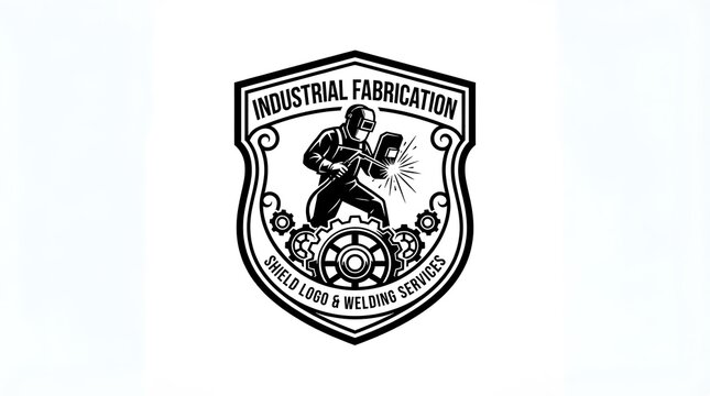 Industrial fabrication shield logo design