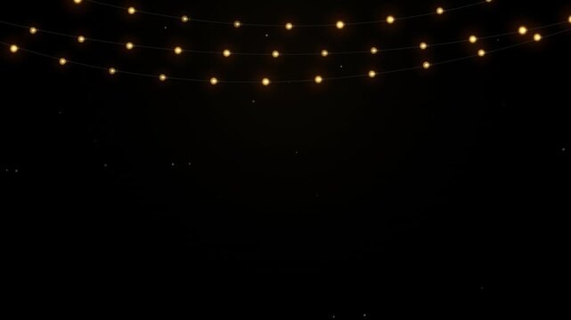 Glowing Golden Hanging Fairy String Lights Garland Loop