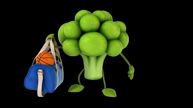 Fun 3D cartoon brocoli (with alpha channel)