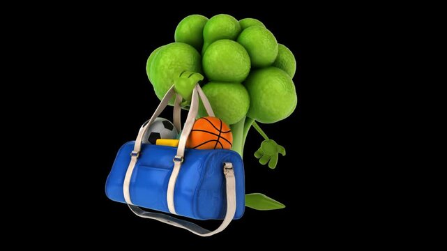 Fun 3D cartoon brocoli (with alpha channel)