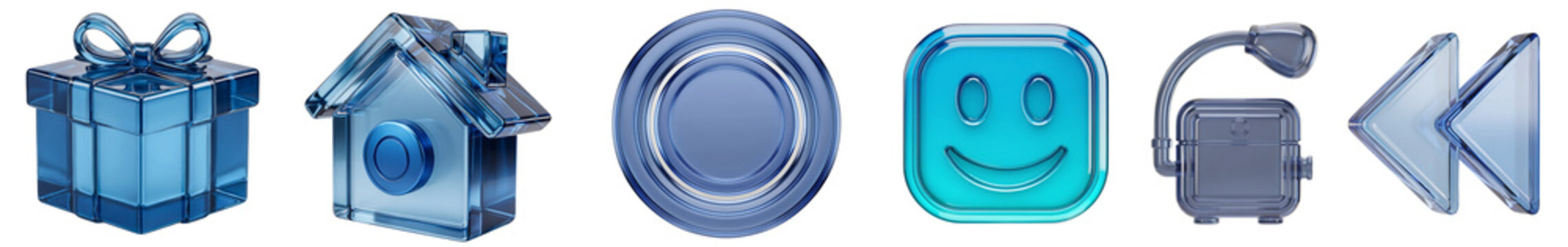 gift,house,circle,smile,watch,rewind icon set