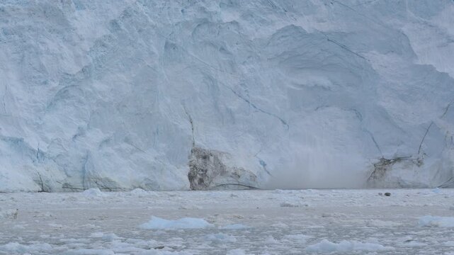 Glacier Calving at Eqi Glacier near Ilulissat Greenland