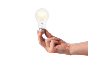 Hand Holding a Glowing Light Bulb Representing Innovation and New Ideas © Farhana