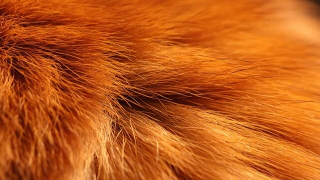 Close-up of golden brown fur with soft focus showing the texture and detail of animal hair