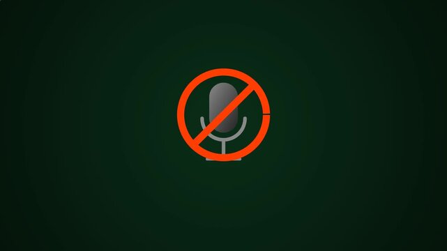Muted Microphone Icon Indicating Audio Recording Forbidden Status