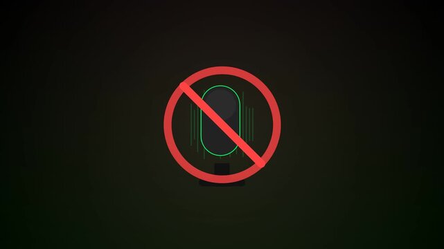 Prohibited Audio Recording Sign with Microphone Icon and Red Slash