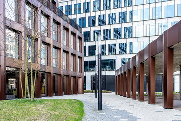 Obraz premium Modern office buildings and walkway architectural design