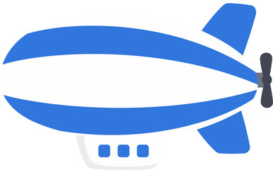 Blue zeppelin cartoon illustration © Teddy