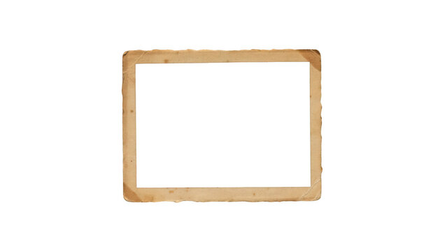 Old vintage photo frame isolated on transparent background