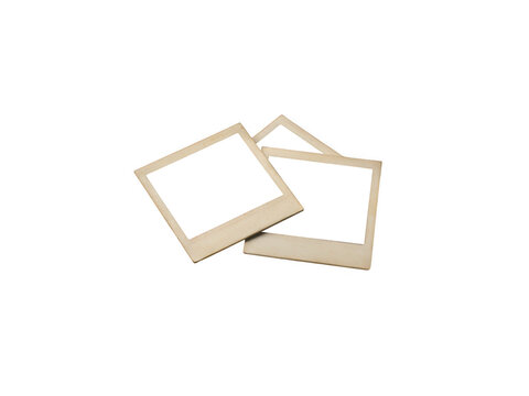Three blank vintage photo frames isolated on transparent background