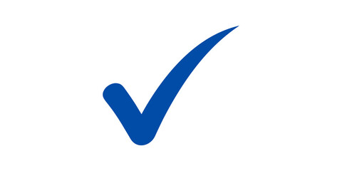 Blue tick mark symbol for software checklist approval process screen. © huzaifa