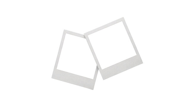 Two empty photo frames isolated on transparent background