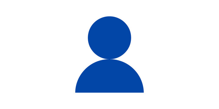 Blue human avatar profile icon for user account and personal identity.