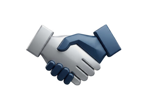 3d handshake icon representing business partnership, cooperation, and agreement, isolated on transparent background