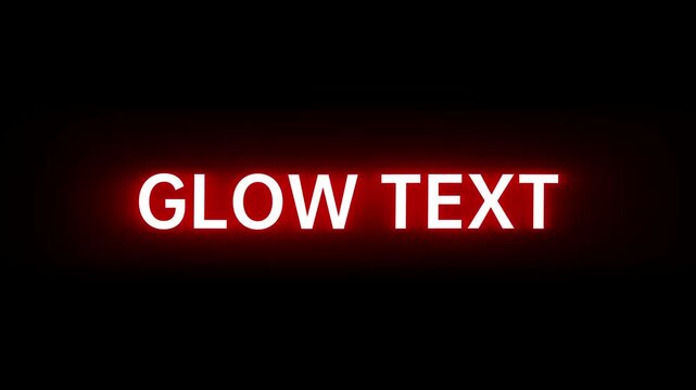 Typography displaying glowing red neon letters centered horizontally against a solid dark black background creating a high contrast modern digital interface style for cinematic intros.