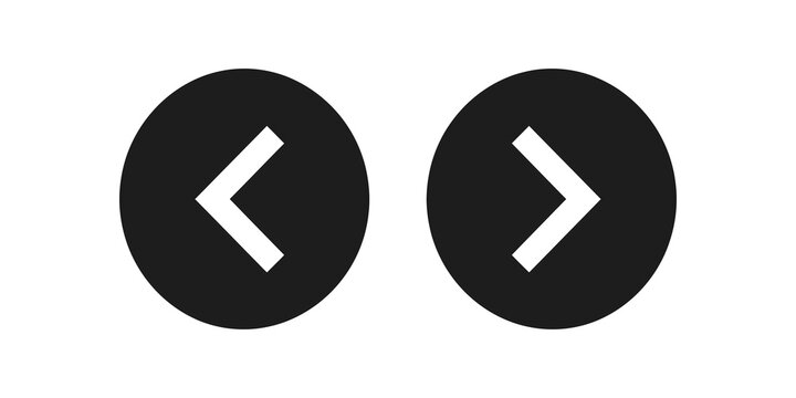 Directional arrow buttons black circles for navigation in web user interface.