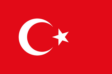 Obraz premium Turkey standard flag. Turkey flag vector. Turkey flag on white background