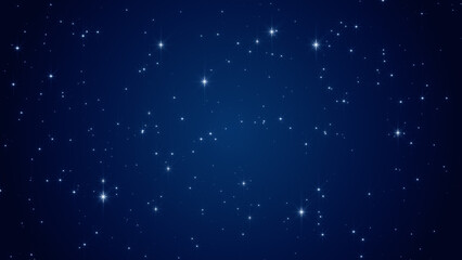 Fototapeta premium night sky blue shiny twinkle stars glittering and glowing , starry space science and new year and christmas, social media background