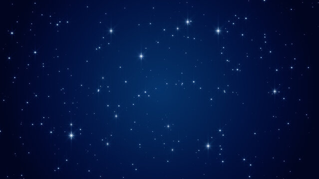 night sky blue shiny twinkle stars glittering and glowing , starry space science and new year and christmas, social media background