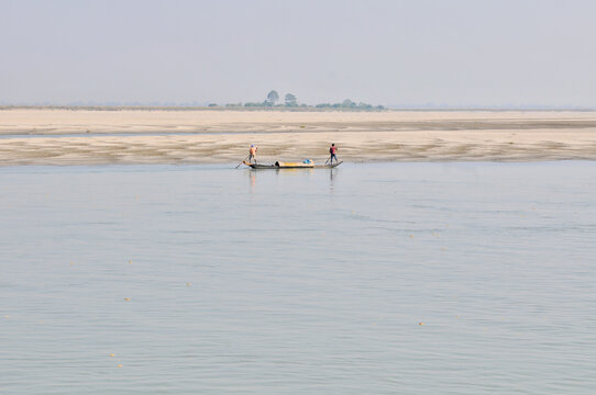 Passenger transport on the Brahmaputra River in the Indian state of Assam, India