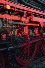 Historic steam locomotives and vintage trains showcased at the railway festival in Berlin, Germany, celebrating railway heritage and vintage engineering in October 2025. © prohorov