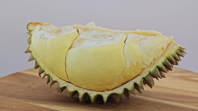 Fresh durian meat, creamy and sweet.