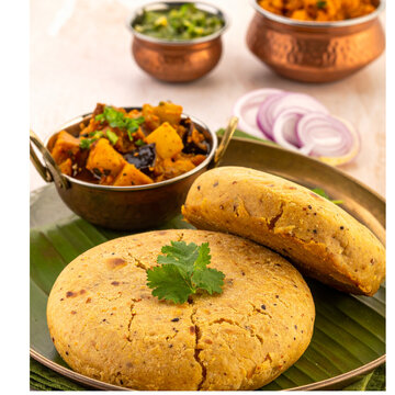 Traditional Gujarati Bajra Rotla with Bateta Shaak
