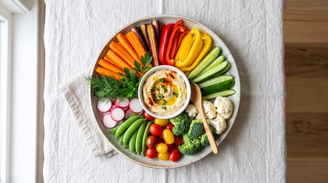 Healthy eating: colorful vegetable platter