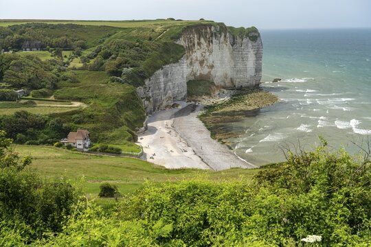 Vaucottes beach and cliffs, Vattetot-sur-Mer, Normandy, France