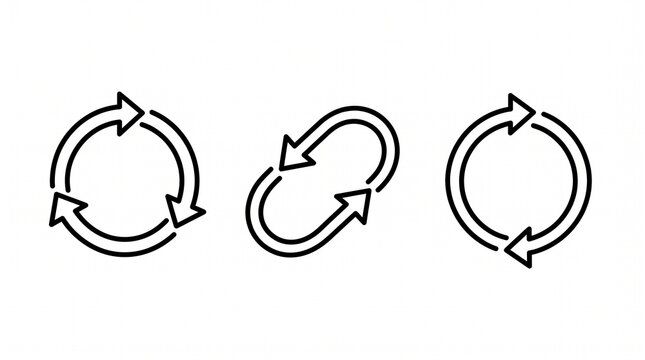 Cyclical arrow icon set with continuous process vector illustration design.