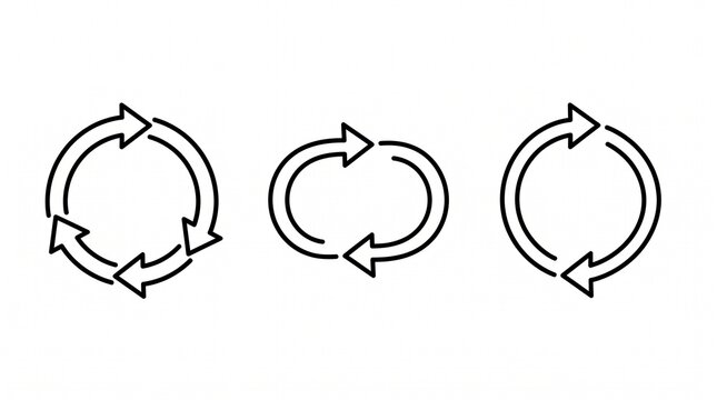 Cyclical process icon set with iterative workflow vector illustration design.