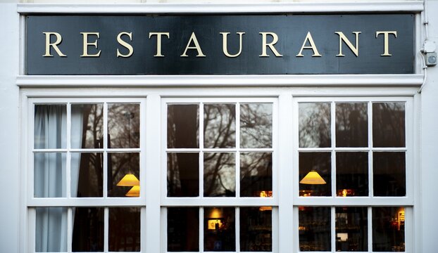 Logo restaurant, exterior facade, Amsterdam, Holland, Netherlands