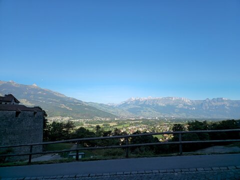 Rhine Valley View Beside Vaduz Castle in Liechtenstein