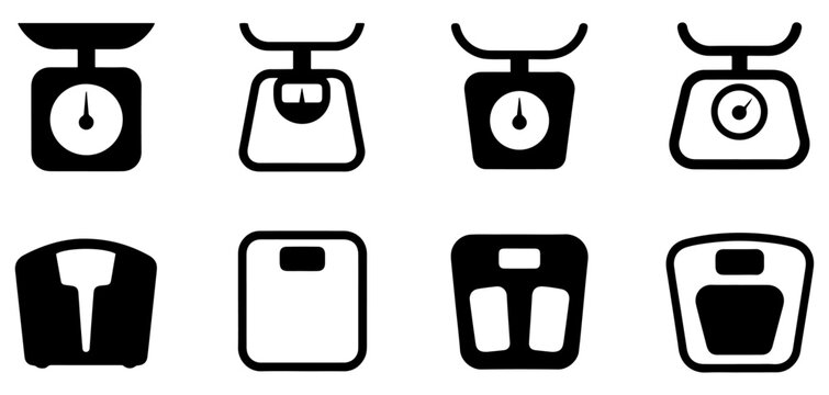 kitchen weight scale icon collection
