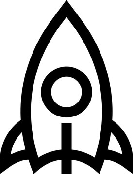 rocket outline linear icon isolated