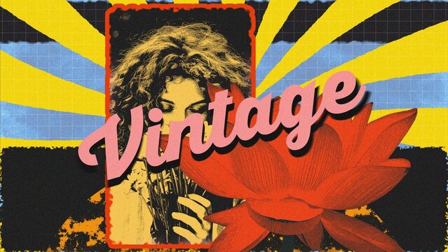 Vintage Retro Collage Title