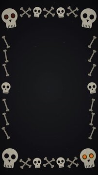 Halloween Dark Skull Border Background for Horror Titles