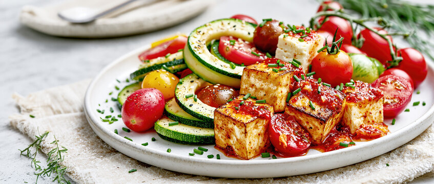 Kimchi Pickled Zucchini and Tomato Salad &ndash; AI Generative