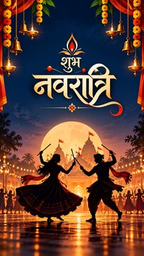 Happy Navratri Greeting Social Media Design
