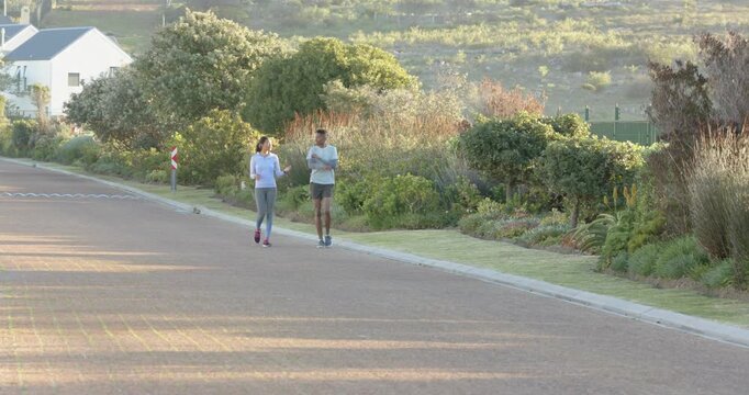 Lifestyle videos outdoor of people doing activities, enjoying morning exercise, couple walking outdo