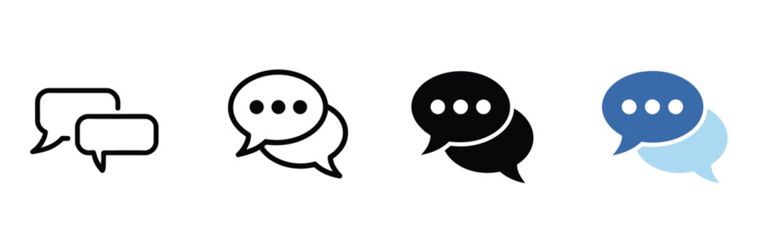 Conversation Bubbles Pictogram featuring chat dialogue, messaging, discussion, online communication, customer support, reply symbols, digital interaction, and modern interface design vector
