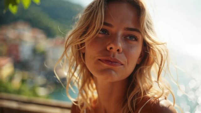 Junge Frau am Meer