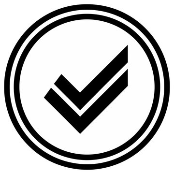 Double Check Mark in Circle Icon