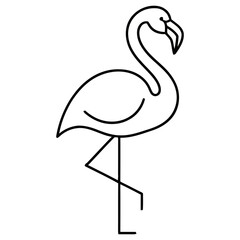 Obraz premium Minimalist Flamingo Line Art