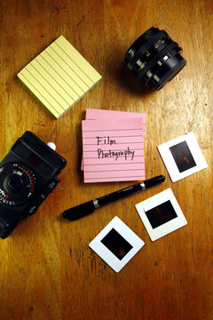 Photo of a paper with Film Photography written on it.