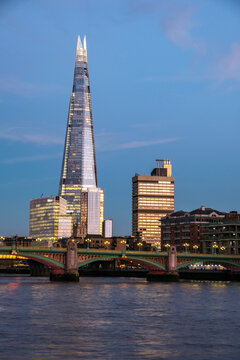 Blue hour twilight image of London skyline